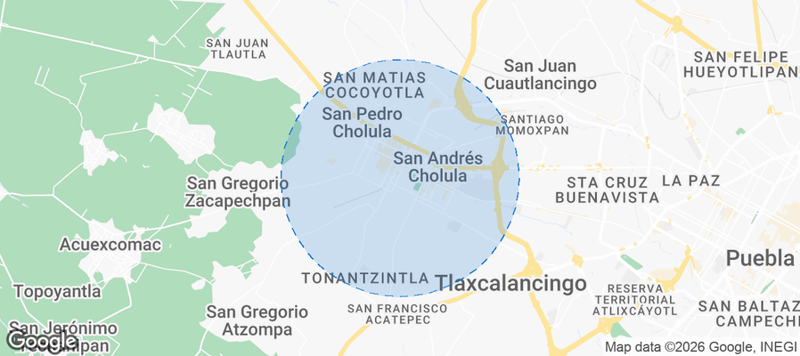 San Pedro Cholula Airbnb map